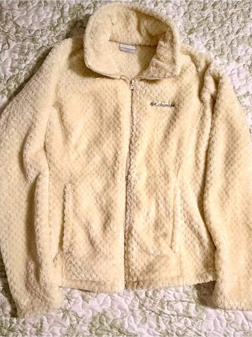 Columbia Cream Plush Fleece Full-Zip Jacket